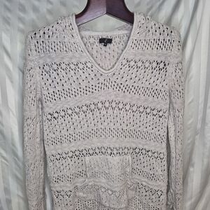 ⚡️2 For $15⚡️Women's Cream Knit Hoodie Sweater Size XXL